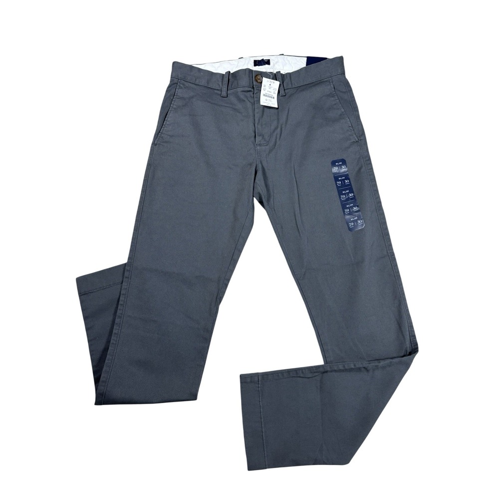 NWT J.Crew Flex Slim‎ Fit Chino Pants Mens 29x30 Charcoal Gray Stretch Cotton